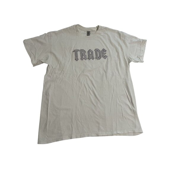 TRADE Merch Rhinestone T-Shirt in White - Picture 1 of 4